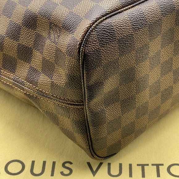 Louis Vuitton Damier Ebene Neverfull Mm Ceries Cherry Red Shoulder Tote Bag LV - Picture 10 of 16